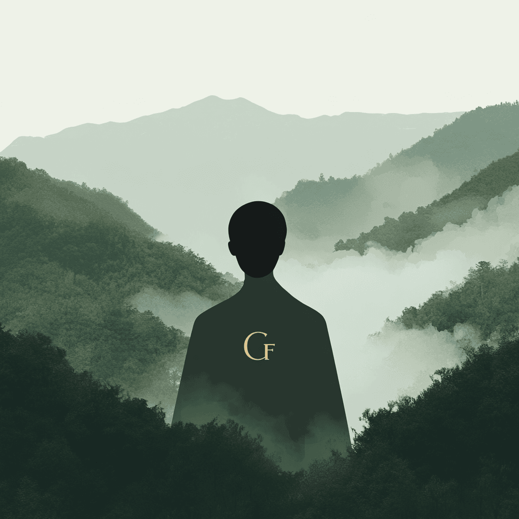 Cassian Florin portrait over misty mountains